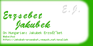 erzsebet jakubek business card